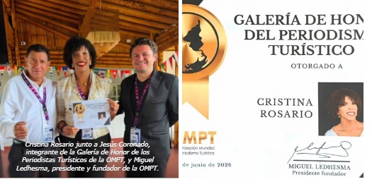 Cristina Rosario, primera comunicadora dominicana en la Galería de Honor de la OMPT